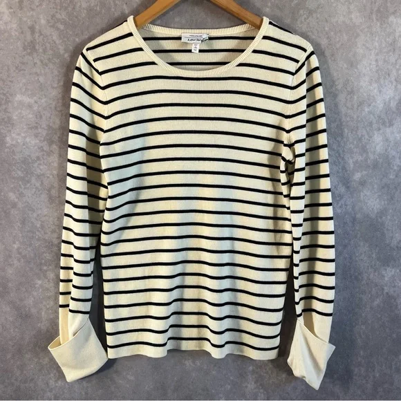 & Other Stories Sweater Womens Medium White Navy Stripe Collared Nautical Sailor - Picture 1 of 10